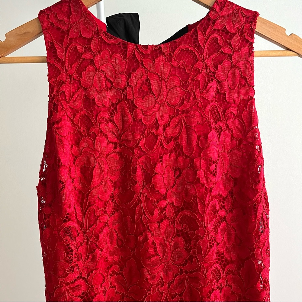 Sam Edelman Bow Back Lace Sheath Dress in Red, Size 8, NWOT - Picture 3 of 7